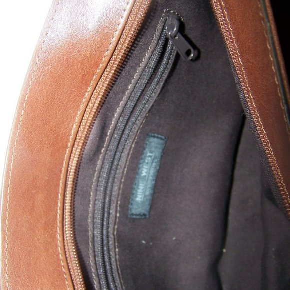 VTG — Nine West Weave Shoulder Bag Purse 🥃 Cognac brown - Picture 10 of 14